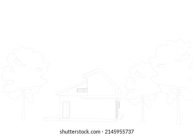 house sketch drawing vector illustration