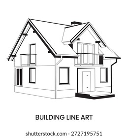Ilustración vectorial de dibujo de croquis de casa
