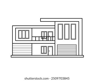 House sketch illustrations, with unique and aesthetic designs, are very suitable for coloring practice