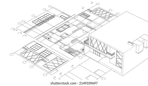house sketch project 3d rendering