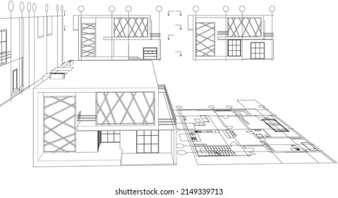 house sketch project 3d rendering