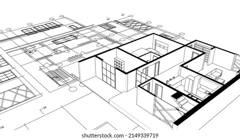 house sketch project 3d rendering