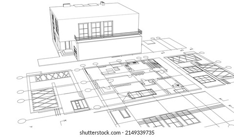 house sketch project 3d rendering