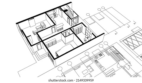 house sketch project 3d rendering