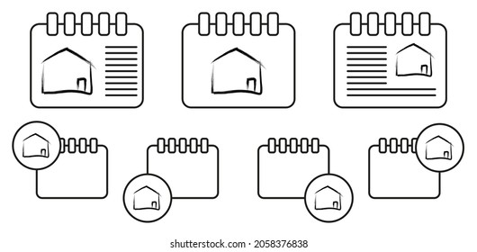 House sketch style vector icon in calender set illustration for ui and ux, website or mobile application