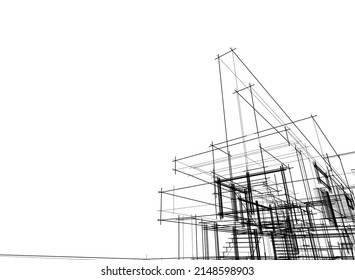house sketch vector 3d illustration