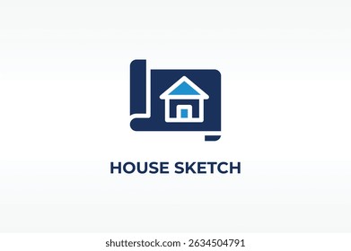 HOUSE SKETCH vector, icon or logo sign isolated symbol illustration