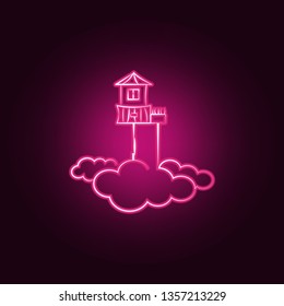 House, sky, cloud, Imaginary neon icon. Elements of Imaginary house set. Simple icon for websites, web design, mobile app, info graphics
