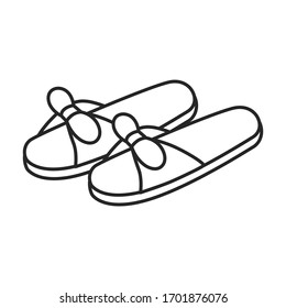House slipper vector icon.Outline vector icon isolated on white background house slipper.