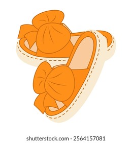 House slippers cartoon colorful warm furry footwear items for women and kids vector illustration