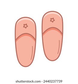 Las zapatillas de casa son un ícono de garabato. Par de zapatos ilustración vectorial sobre un fondo blanco.