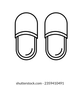 House slippers line icon. linear, Indoor footwear outline vector icon. flat illustration on white background..eps