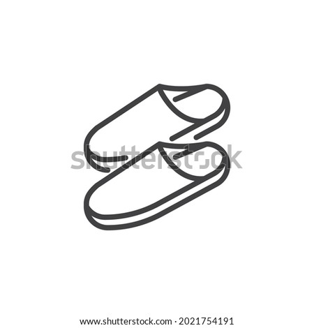 House slippers line icon. linear style sign for mobile concept and web design. Indoor footwear outline vector icon. Symbol, logo illustration. Vector graphics