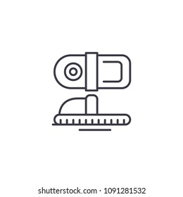 House slippers linear icon concept. House slippers line vector sign, symbol, illustration.