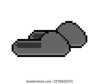 House slippers pixel art. 8 bit House shoes pixelated Vector illustration