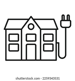House smart consumption icon outline vector. Money care. Resource conservation