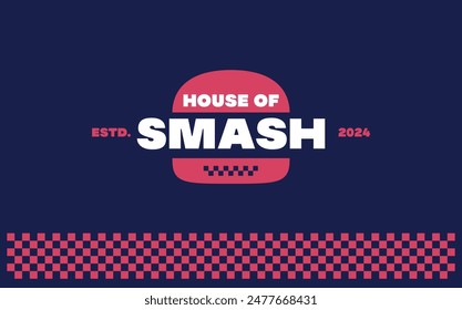 House of Smash Burger Sandwich Classic Logo Branding Template