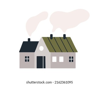House and smoke from
