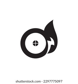 house snail or house circle light logo illustration.