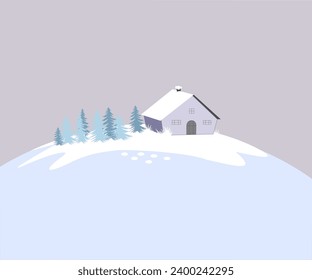 The house in the snow