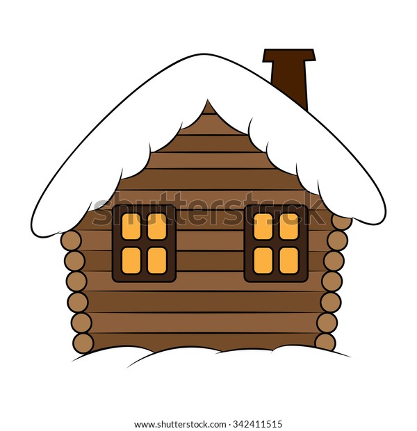 House Snow Cartoon Illustration Winter Snowy Stock Vector Royalty