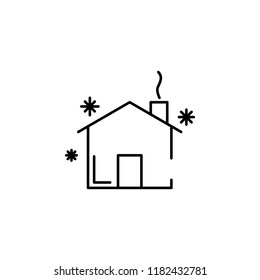 house snow concept line icon. Simple element illustration. house snow concept outline symbol design from Winter set. Can be used for web and mobile UI/UX