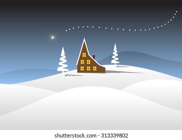 The House In Snow And The Falling Star