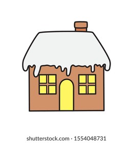 house with snow isolated icon vector illustration design
