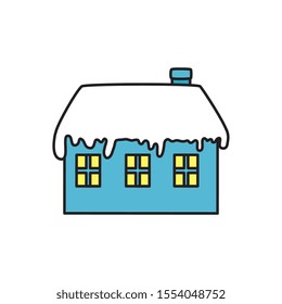 house with snow isolated icon vector illustration design