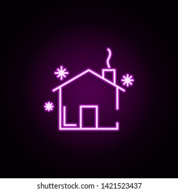 house snow neon icon. Elements of winter set. Simple icon for websites, web design, mobile app, info graphics