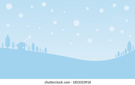 House with snow and pine tree, 
 cool background in Christmas day Merry Christmas concept, Vector Illustration design