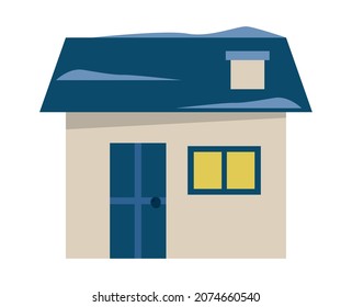 house with snow winter scene