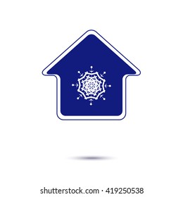 House with snowflake icon.