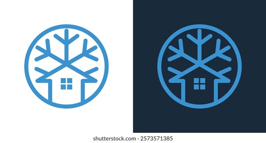 house snowflake icon logo design abstract vector