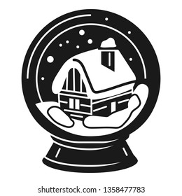 House in snowglobe icon. Simple illustration of house in snowglobe vector icon for web design isolated on white background