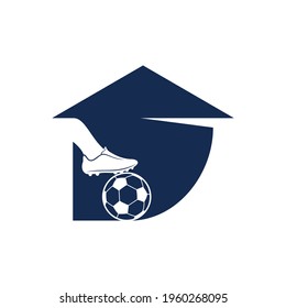 House Soccer logo design vector illustration, Creative Football logo design concept template, symbols icons