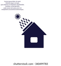 house - solar energy, solar heater. icon. vector design