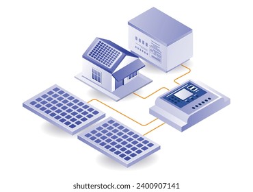 House with solar panel electrical energy