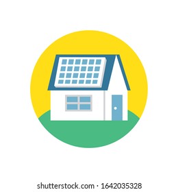 house with solar panel energy vector illustration design