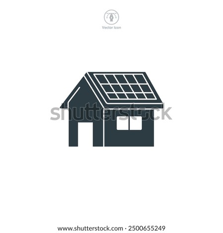 House with Solar Panel icon symbol vector illustration isolated on white background