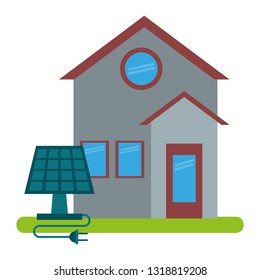 House and solar panel symbol