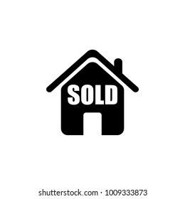 the house is sold icon. Elements of real estate transactions icon for concept and web apps. Illustration  icon for website design and development, app development. Premium icon on white background