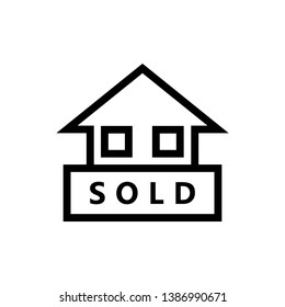 House sold icon - vector