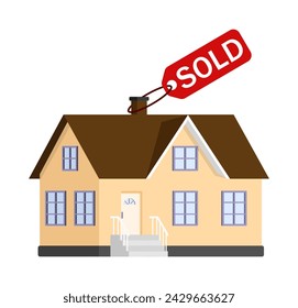 House sold sign icon. Property purchased