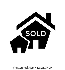 House Sold Sign Icon Vector Black Stock Vector (Royalty Free) 1292619403