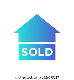 House sold sign icon - Sold sign vector