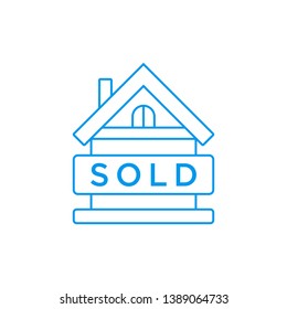 House sold sign icon - vector