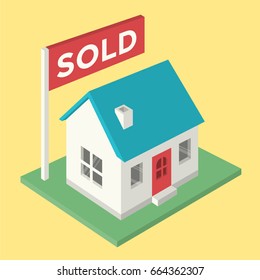 House Sold Sign Isometric