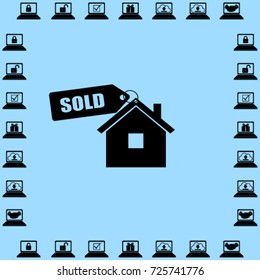 House for sold vector icon
