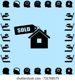 House for sold vector icon